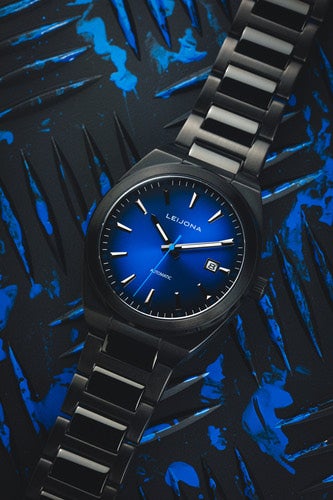LEIJONA  Bofori Electric Blue LImited Edition automaatti -miesten rannekello
